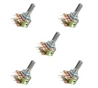 Kit de 5 potenciómetros de 20 mm, 6 pines, WH148, resistencias variables de película de carbono, B1K, B2K, B5K, B10K, B20K, B50K, B100K, 250K, 500K y 1 Mohm.(100K Ohm)