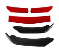 Kit De 5 Separadores De Parachoques Delantero Universales ABS Ajustables, Divisor De Labios De Pato para VW Alerón Parachoques Delantero(Black and Red)