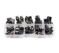 Kit de 50 interruptores táctiles de 10 modelos, 12 x 12, altura de 4,3 mm, 5 x 12 mm, interruptor DIP 4P, interruptor de llave de 12 x 12 mm.(12x12 Patch)
