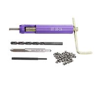 Kit de 50 piezas de inserciones de reparación de roscas helicoidales de acero inoxidable, inserciones de rosca de tornillo de alambre en espiral 10-24UNC x 1,5D con machuelo, bro
