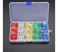 Kit de 500 diodos LED de 5 mm, blanco, amarillo, rojo, azul, verde, 20 Ma para proyectos de bricolaje, hogar, oficina e industria, reparación de equipos eléctricos