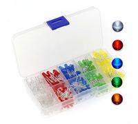 Kit de 500 LED que soporta huellas de 3 mm y 5 mm para kits de inicio Arduino, recursos de aprendizaje Pi y suministros electrónicos de taller (5 mm)