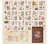 Kit de 54 hojas de suministros para álbumes de recortes, diseño de flores de jardín, calles, calcomanías precortadas para diario, álbumes de recortes, cumpleaños, Navidad