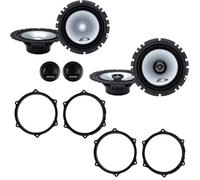 Kit de 6 altavoces delanteros + traseros Alpine SXE-1750S + SXE-1725S para Seat Ibiza IV de 2008 a 2018, de 16,5 cm, con 4 soportes