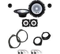 Kit de 6 altavoces para Fiat Punto (188) / Grande Punto (199)/EVO con 2 soportes delanteros, 2 soportes traseros y 4 conectores