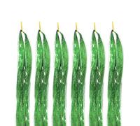 Kit de 6 extensiones de cabello con oropel de 48 pulgadas, 1200 hebras, 12 colores, brillante y con brillo.