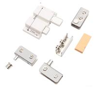 Kit de 6 imanes de puerta, cierres magnéticos para puerta de gabinete, cierre magnético invisible para puerta de gabinete de vidrio, prensa ABS de acero inoxidable para abrir una sola puerta (D)