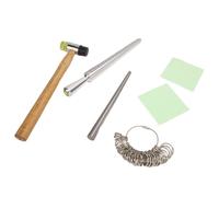 Kit de 6 mandriles de aluminio para anillos pequeños para fabricación y reparación de joyas.