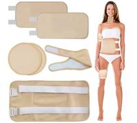 Kit de 6 paquetes de aceite de ricino: envoltura de aceite de ricino, paquete de aceite de ricino, kit de paquete de aceite de ricino reutilizable para abdomen, pantorrilla, cuello y pecho para