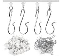 Kit de 60 ganchos de polea de cortina silenciosos para rodillos nano lisos para varios sistemas de pista, accesorios de instalación fácil de bricolaje