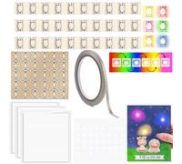 Kit de 60 pegatinas de circuito LED para manualidades luminosas para hacer proyectos de tarjetas iluminadas, con cinta conductora y 3 hojas de tiras adhesivas de espuma, añade luces a tarjetas