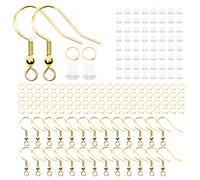 Kit de 600 piezas de suministros para hacer aretes, gancho chapado en plata 925, materiales hechos a mano, accesorios para aretes, kit de suministros para hacer aretes (dorado)