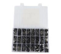 Kit de 630 piezas de condensadores electrolíticos de aluminio, caja con surtido de 24 valores de 0,1 µF a 1000 µF, con compartimentos transparentes etiquetados, para reparaciones