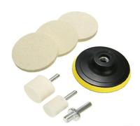 Kit de 7 accesorios de pulido para superficies de vidrio, incluye ruedas de diámetro variable y accesorios de montaje para acabado basado en taladros