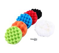 Kit de 7 almohadillas de pulido para pulidora de automóviles, profesional, de 4 pulgadas, con esponja de lana y encerado, con adaptador de taladro M10 para el cuidado de