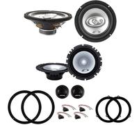 Kit de 8 altavoces Alpine 20 cm SXE-2035S + 16,5 cm SXE-1750S para Audi A4 B8, Avant, B8 Allroad del 2009 al 2015 con 2 soportes delanteros, 2 soportes traseros y 4 conectores