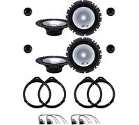 Kit de 8 altavoces Alpine SXE-1750S para Audi A3 de 2004 a 2012, A4 de 2001 a 2008 y A4 Avant desde 2000 en adelante con 2 soportes delanteros, 2 soportes traseros y 4 conectores