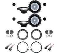 Kit de 8 altavoces Alpine SXE-1750S para Fiat Panda del 2003 al 2012 con soportes delanteros y traseros, 2 tweeters y 4 conectores