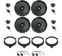 Kit de 8 altavoces FOCAL ASE 165 para Renault Clio IV de 2012 a 2020, Clio V de 2020 en adelante, Scenic de 2010 a 2021 + ver otros modelos de 165 mm con 2 soportes delanteros, 2 traseros y 4