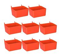 Kit de 8 contenedores de tablero de clavijas para almacenamiento, accesorios de tablero de clavijas, contenedores de banco de trabajo para organizar accesorios (rojo)