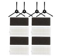 Kit de 8 filtros de Cepillo Lateral para aspiradora robótica para Lefant M200 M201 M501 T700, 4 filtros HEPA, 4 cepillos Laterales