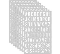 Kit de 8 Hojas de Números Letras de Vinilo Autoadhesivo, Pegatina de Números de Buzón para Letrero, Ventana, Puerta, Coche, Camión, Hogar, Negocio, Dirección (Blanco, 2 Pulgadas)
