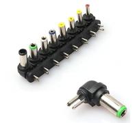 Kit de 8 puntas de adaptador de corriente portátil para Samsung Acer con dimensiones de salida CC estándar como 6,5 x 4,4 mm, 5,5 x 2,5 mm y 3,5 x 1,35 mm
