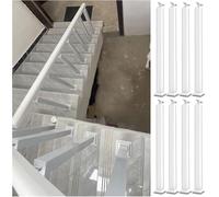 Kit de 8 soportes ajustables para barandillas de escalera de 270°, 80 cm con soporte plano y tornillos, perfecto para balaustradas interiores de 65 a 105 cm de altura