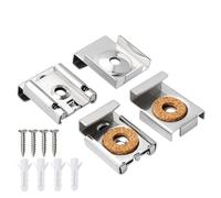 Kit de 8 soportes de pared de vidrio sin marco, clips de espejo con resorte con tornillos y pines, se pueden utilizar para fijación y decoración de espejos de baño e inodoro (plateado)