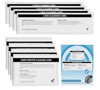 Kit de 8 tarjetas de limpieza 105999-301 para Zebra ZXP Series 1 ZXP Series 3 ZXP1 ZXP3 ID Card Printer ZXP1 ZXP3 Path and Feeder Cleaning Cards ZXP1 ZXP3 Impresora Hojas de limpieza con manual de
