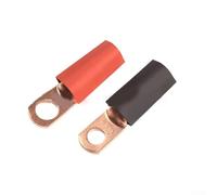 Kit de 80 terminales de cobre resistentes para cables de batería con tubo termorretráctil forrado para cables de calibre 4/6/8 - Automotriz, solar, marino y RV Electr