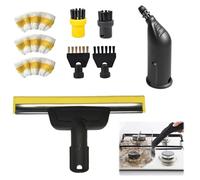 Kit de 9 piezas accesorios compatibles con limpiador de vapor Kärcher SC1 SC2 SC3 SC4 SC5, cepillo redondo, cepillo plano, boquilla curvada, cepillo de vapor manual, funda de paño de limpieza