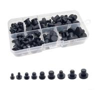 Kit de 90 tapas de silicona en forma de T negras para sellar agujeros en laboratorios, talleres y entornos de fabricación