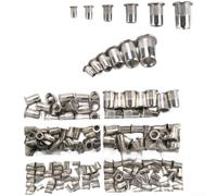 Kit de 93 tuercas de remache con surtido de tuercas ciegas, juego de insertos roscados de acero inoxidable 304 para sujetadores ranurados de cabeza plana M3 M5 M6 M8 (F)