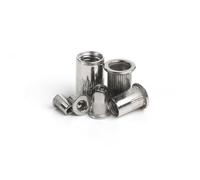 Kit de 93 tuercas de remache para M3 M5 M6 M8 M10 304 Tuercas de inserción ranuradas de cabeza plana de acero inoxidable para reparación de construcción de maquinaria automotriz