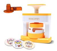 Kit de 98 piezas para hacer insignias para niños, 55 mm, máquina de prensa de botones, kit de perforación de insignias sin instalación con 48 piezas de botón, 48 imágenes y 1 cortador de círculos