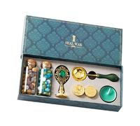 Kit De à Cacheter Wachssiegel Stempel - Kit Complet Pour Enveloppes Et Invitations | Granulés De à Cacheter Créatifs Avec Sceau En Laiton Et Manche En Bois | IDéal Pour Lettres Et Cadeaux
