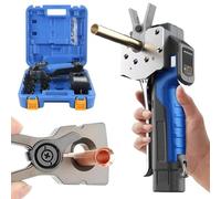 Kit De Abocardado Eléctrico (5/8/9 Abrazaderas), 1/4"-3/4" Abocardador De Cobre, Calibrador De Abocardado HAVC, 45° Juego De Calibres De Abocardado Excéntricos, Batería De 2200MAh(9Chucks)