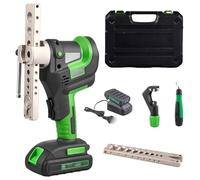 Kit de abocardador eléctrico de 1/4-3/4 Pulgadas, expansor de tuberías con Cono excéntrico de 45°, Herramientas de abocardado excéntrico para HVAC con Cortador de tuberías y desbarbador
