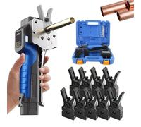 Kit de abocardador eléctrico inalámbrico, expansor de tubos de cobre, mandriles de 1/4"-3/4" y 6-12 mm, ángulo de ajuste de 30°, para tubos de cobre blando, aluminio y latón.
