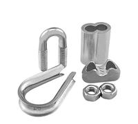 Kit De Abrazadera Cable 2/5/10 Uds., Accesorios Hardware Anillo Corazón Pollo Y Funda Aluminio En Forma U Alta Resistencia(M2-Kit,5PCS)