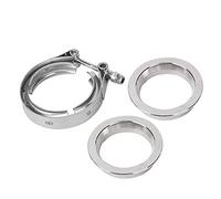 Kit de abrazadera de banda en V, abrazadera de banda en V de acero inoxidable Abrazadera de tubo de escape duradera con brida para tubo de escape automático(2.25inch-57mm)