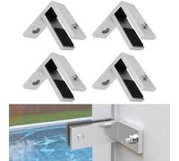 Kit de abrazadera de barandilla de 90° resistente - Abrazadera ajustable de pared a vidrio de acero inoxidable 304 para vidrio de 3/8 a 3/4 pulgadas (10-20 mm) - Perfecto para cubiertas de piscina