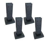 Kit de abrazadera de barandilla de acero inoxidable negro con espiga de doble cara sin taladro para vallas de piscina, balcones, escaleras, acero inoxidable 304 resistente, paquete de 4