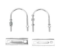 Kit de Abrazadera para mástil de Antena Doble, Bloque de mordaza en V de Hierro Resistente con Pernos en U, Kit de Soporte de Montaje de mástil a mástil para Antena Exterior, (A)