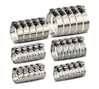 Kit de abrazaderas de manguera ajustable, Abrazaderas de manguera de acero inoxidable 304 de fijación rápida, ajustables, de 1/4-2 pulg., 6-51 mm, 30 unidades