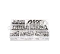 Kit de abrazaderas de manguera ajustable, Kit surtido de 64 abrazaderas de manguera con engranaje helicoidal y clips ajustables de 8 a 38 mm de diámetro.