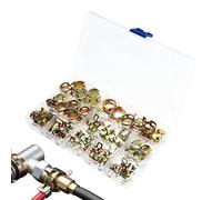 Kit De Abrazaderas Para Mangueras Automotrices - Instalación Fácil 100 Piezas,Abrazaderas Automotrices Para Mangueras 10 Tamaños | para Espacios Reducidos, Reparación de Motor, y Cortacésped