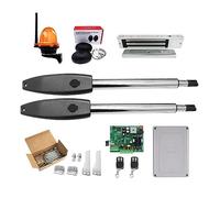 Kit de abrepuertas automático Operador puerta doble servicio pesado for puertas batientes dobles Motor CA hasta 16 pies o 880 lb Industrial Comercial(KIT M)