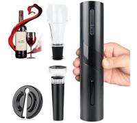 Kit de abridor de botellas de vino eléctrico, juego de abrebotellas de vino, sacacorchos eléctrico 4 en 1, abridor de botellas automático, juego de cortadores de láminas, tapón de vino al vacío